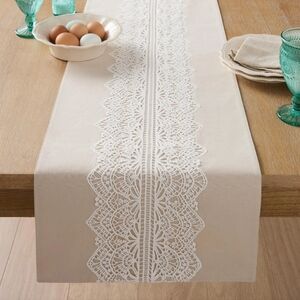 💕 New 2025 Pioneer Woman Vintage Lace  Cream Table Runner